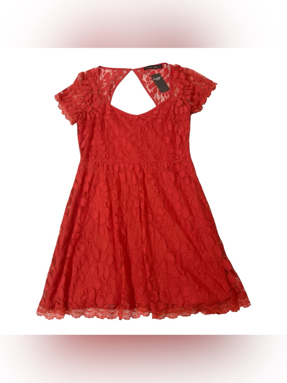 Abercrombie & Fitch Coral Lace Fit & Flare Dress NWT Sz S